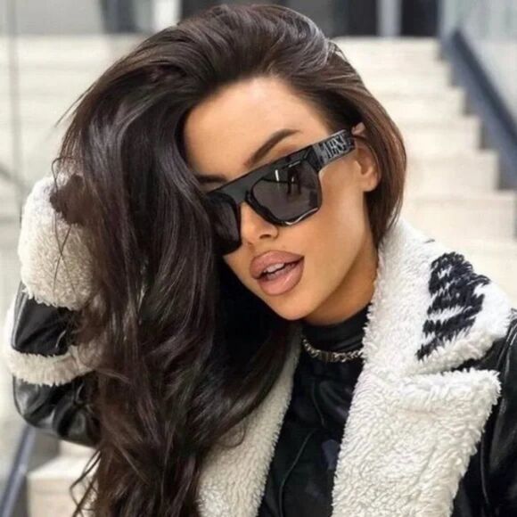 NEW Versace VE4430U GB1/87 Black Dark Grey Frame Logo Square Men Sunglasses - Picture 13 of 13